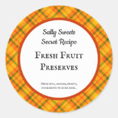 Stickers Personnalisés Jaune Orange Plaid (Devant)