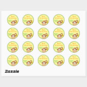 Stickers personnalisés mignons petit singe (Feuille)