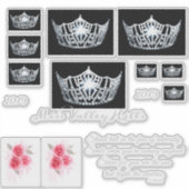 Stickers personnalisés Miss America Argent Crown (Devant)