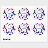 Stickers personnalisés Modèle Polka bleu bleu roug (Feuille)