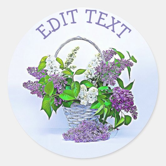 Stickers Personnalisés Panier Lilacs Violet (Devant)