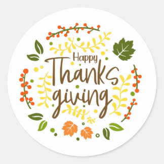 Stickers personnalisés ronds bon thanksgiving JCoC