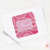 Stickers personnalisés rose moderne (Enveloppe)