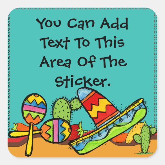 Stickers personnalisés Sombrero et Maracas (Devant)