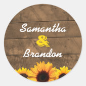 Stickers Personnalisés Sunflowers & Rustic Wood (Devant)