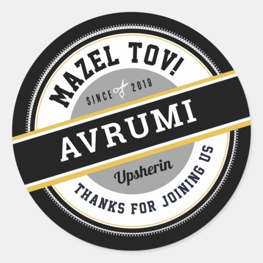 Stickers personnalisés Upsherin avec nom (Devant)