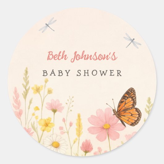 Stickers petit Baby shower Fleur sauvage (Devant)