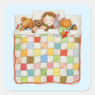 Stickers petit Carré COSY QUILT - Bleu