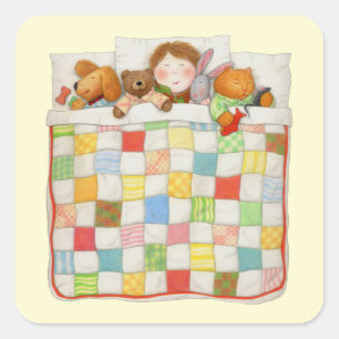 Stickers petit Carré COSY QUILT - Jaune