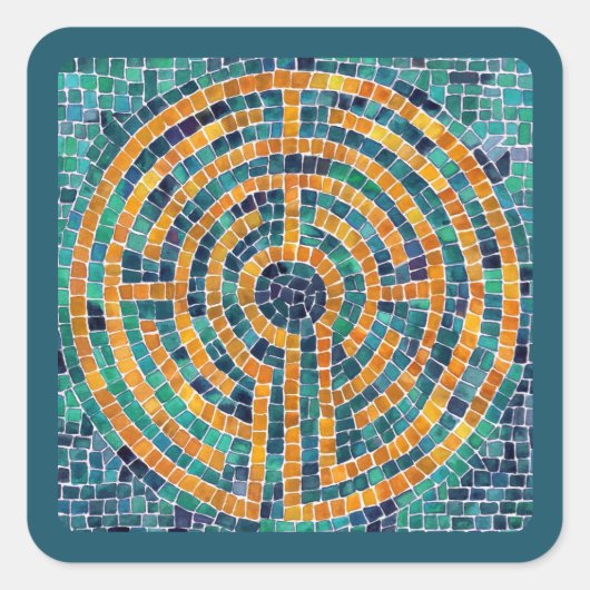 Stickers petit Carré LABYRINTH II - Vert (Devant)