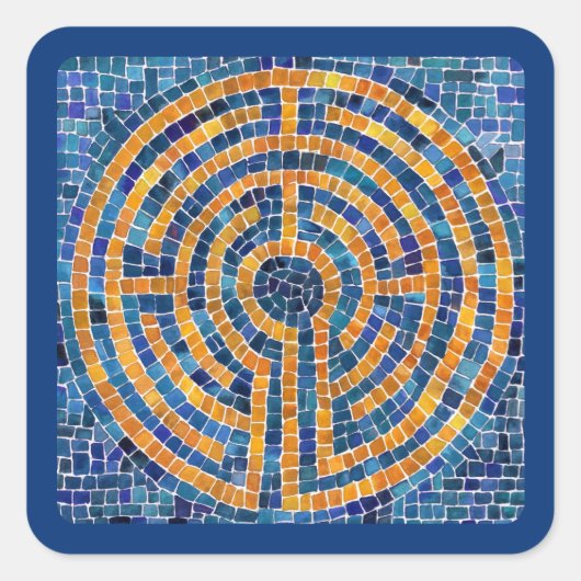 Stickers petit Carré LABYRINTH IV - Bleu (Devant)