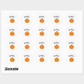 Stickers petit Merci citrouille orange (Feuille)