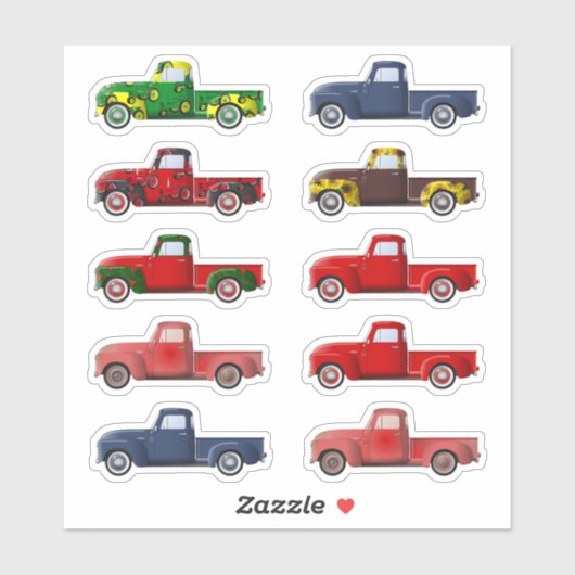 Stickers Petit Rouge (et autres couleurs) Camion (Feuille)