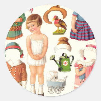 Stickers Petite poupée en papier fille