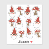Stickers Petits Gnomes et Champignons (Feuille)