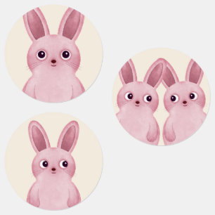 stickers petits lapins roses