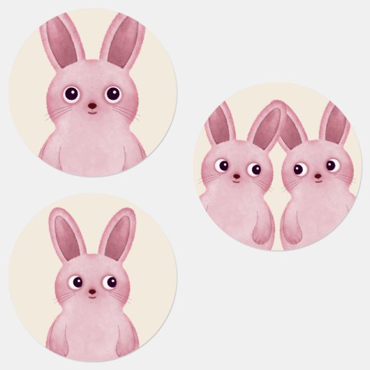 stickers petits lapins roses (Groupe)