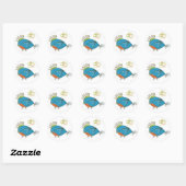 Stickers Petits oiseaux bleus (Feuille)