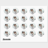 Stickers photo avec texte personnalisé en bas (Feuille)