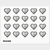 Stickers Photo Black Lace Heart (Feuille)