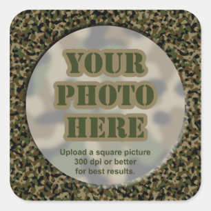 Stickers photo Camouflage (feuille de 6 gros)