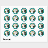 Stickers photo Mariage turquoise Merci (Feuille)