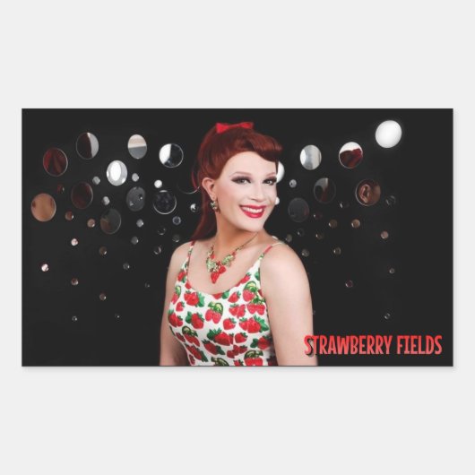 Stickers photo miroir de champs de fraises (Devant)