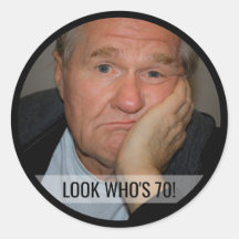 Stickers photo personnalisés pour le 70e anniversa