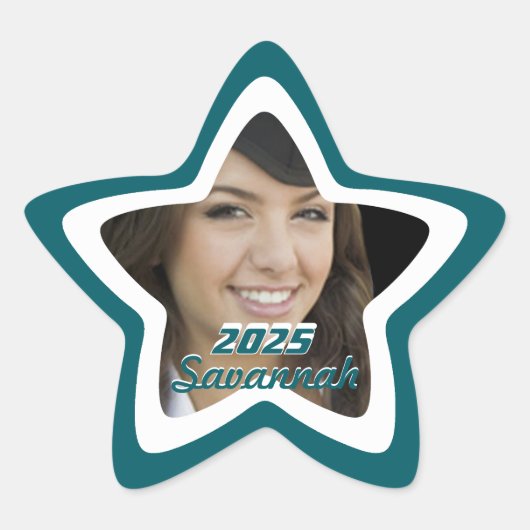 Stickers photo turquoise Graduation ou Sweet sixte (Devant)