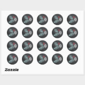 Stickers Pine de tableau noir et Berry Round Holid (Feuille)