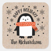 Stickers Pingouin de Noël en hiver (Devant)
