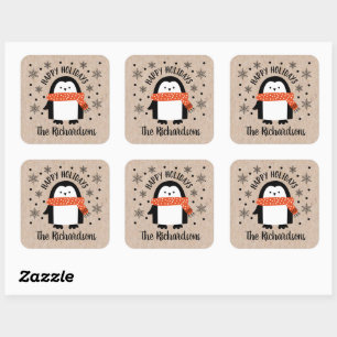 Stickers Pingouin de Noël en hiver