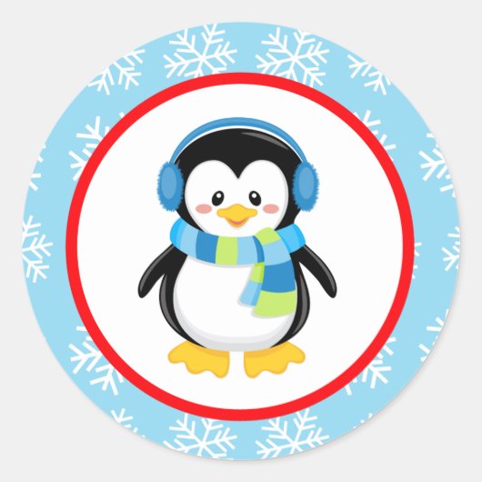 Stickers Pingouin Winter Snowflake (Devant)