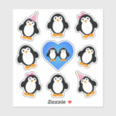 Stickers Pingouins Cute (Feuille)