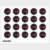 Stickers Pink Black Love pour le mariage (Feuille)