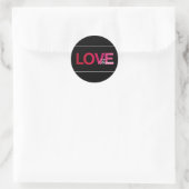 Stickers Pink Black Love pour le mariage (Sac)