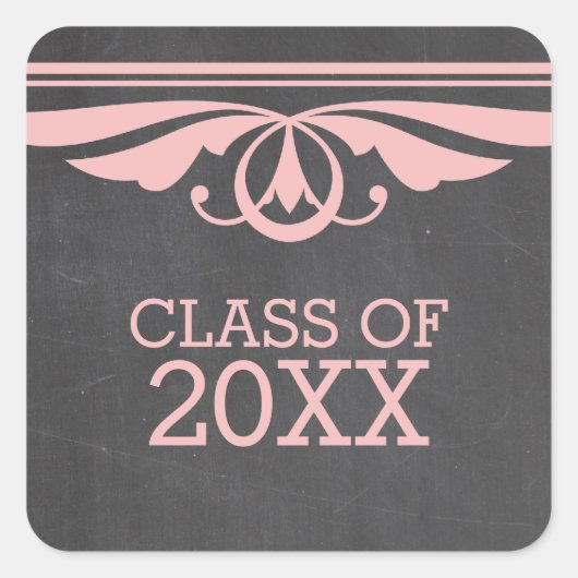 Stickers Pink Deco Chalkboard Graduation (Devant)