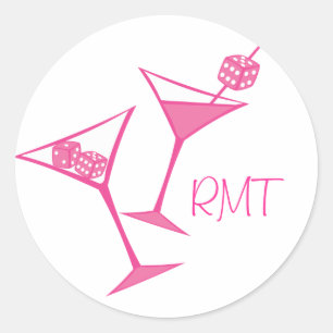 Stickers PInk Dice Martini