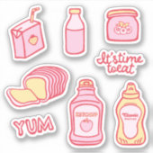 Stickers Pink et Jaune doux ensemble (Devant)
