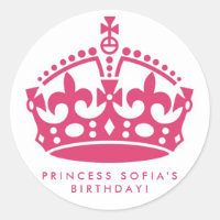 Stickers Pink Princess Party Tiara Favoriser