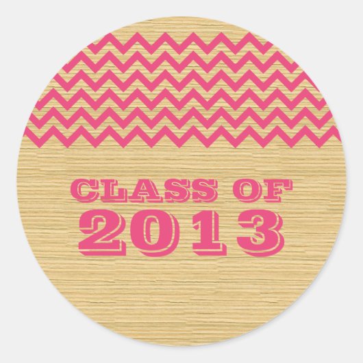 Stickers Pink Rustic Chevron Graduation (Devant)