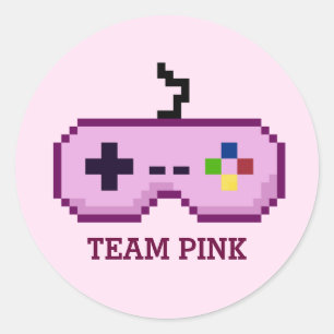 Stickers Pink Team Gamer 8 bits