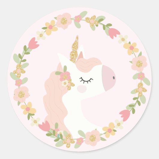 Stickers Pink Unicorn Anniversaire (Devant)