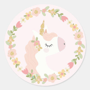 Stickers Pink Unicorn Anniversaire