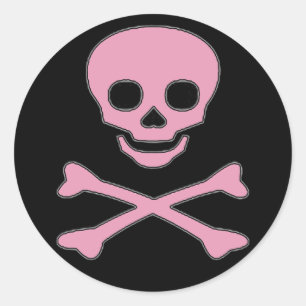 Stickers Pirate fille Jolly roger rose