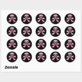 Stickers Pirate Jolly roger rose en ruban (Feuille)