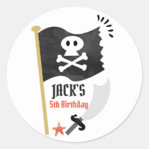 Stickers Pirate Pirate Birthday Party Boy