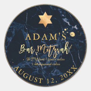Stickers PixDezines Marble Mitzvah/Bleu de minuit