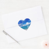 Stickers Plage Coeur (Enveloppe)