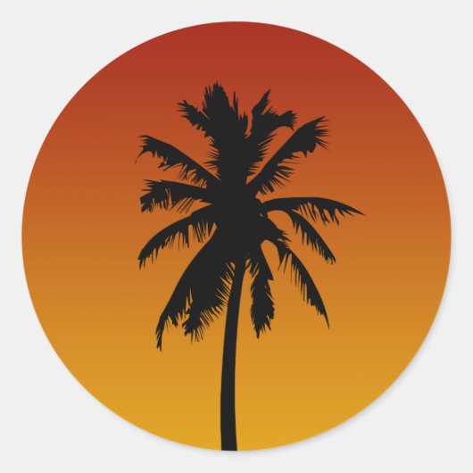 Stickers Plage Silhouette Palm Tree (Devant)